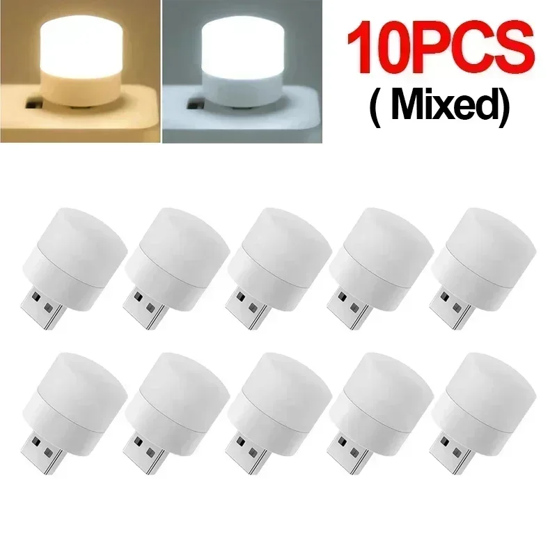 Mini lampka nocna LED USB do sypialni i pokoju żółty