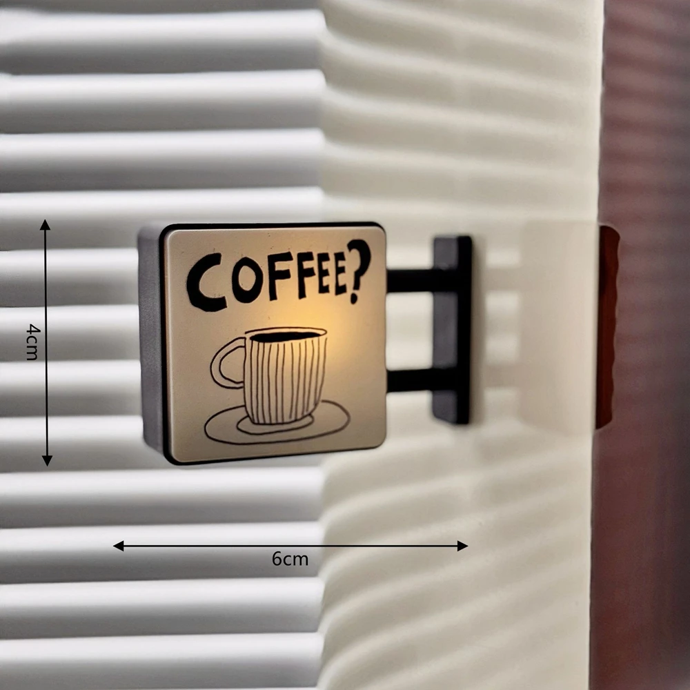 Mini lightbox świecący magnes na lodówkę z motywem kawowym Biały
