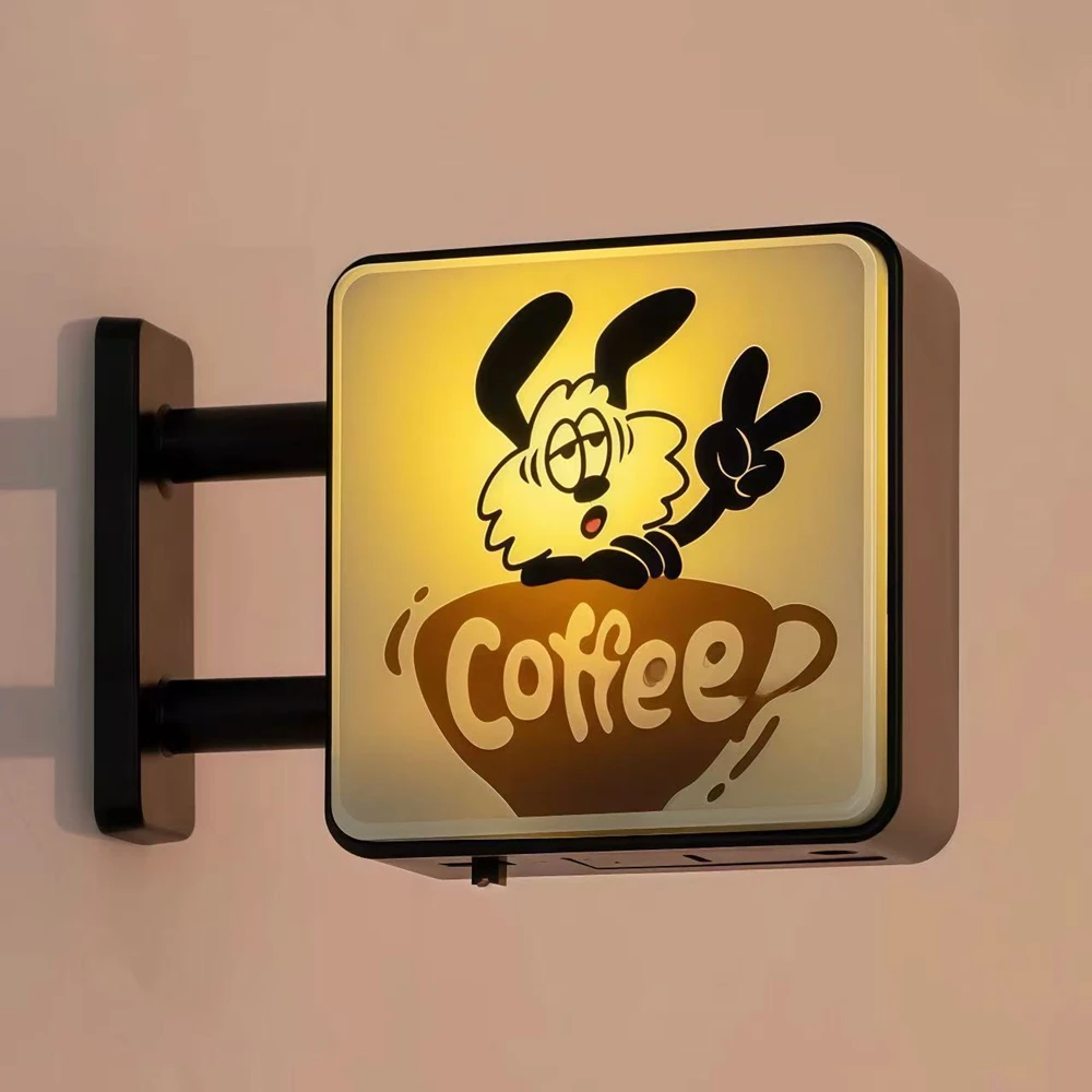 Mini lightbox świecący magnes na lodówkę z motywem kawowym Czarny