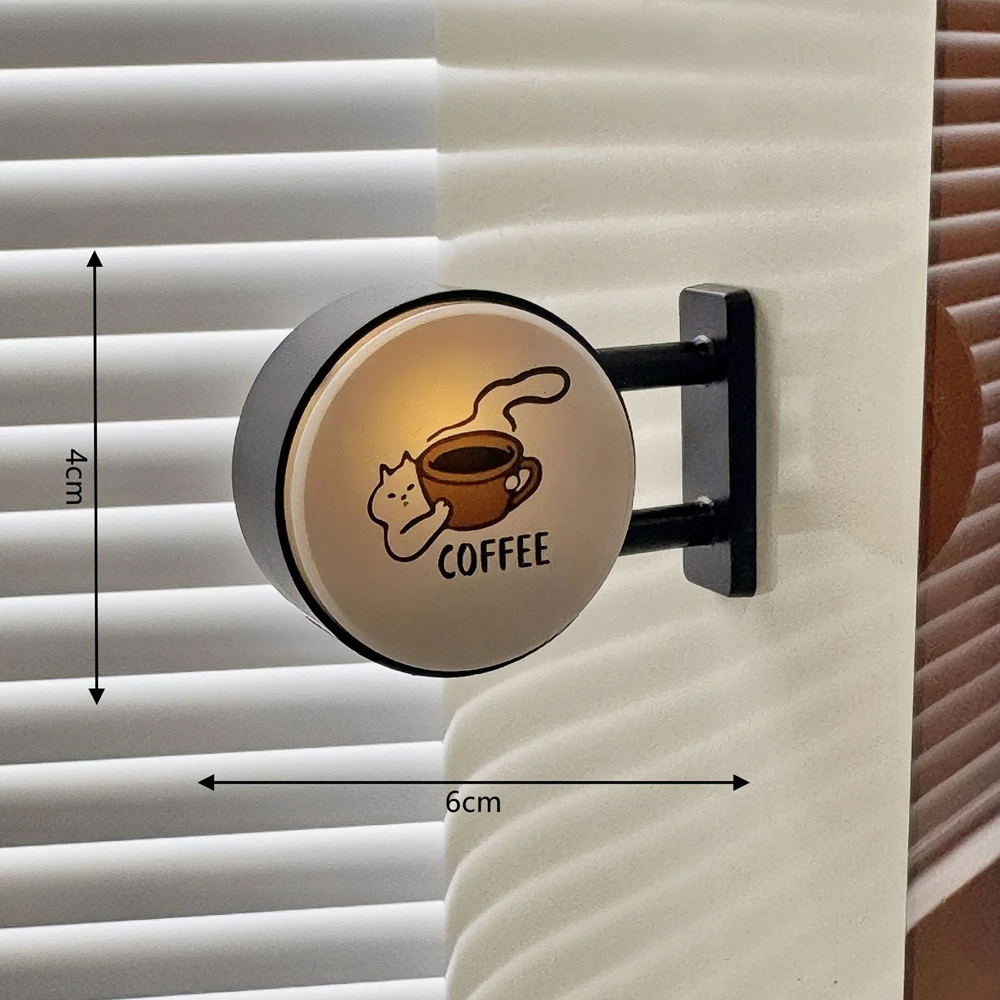 Mini lightbox świecący magnes na lodówkę z motywem kawowym Niebieski
