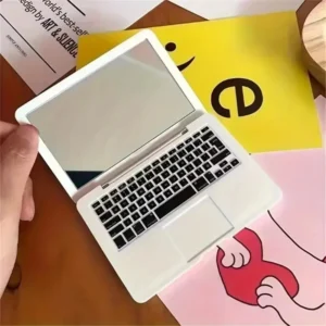 Mini lusterko składane w kształcie laptopa — do biurka i podróży Czerwony