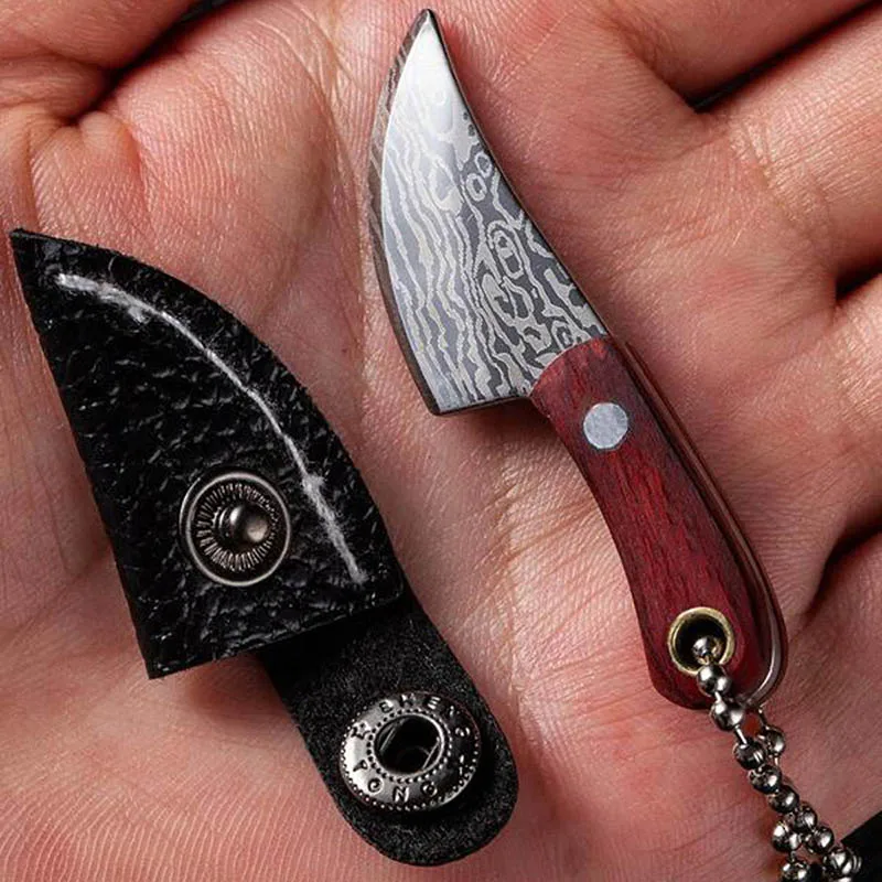 Mini nóż składany ze wzorem damasceńskim, zestaw 4 szt. Styled with cover