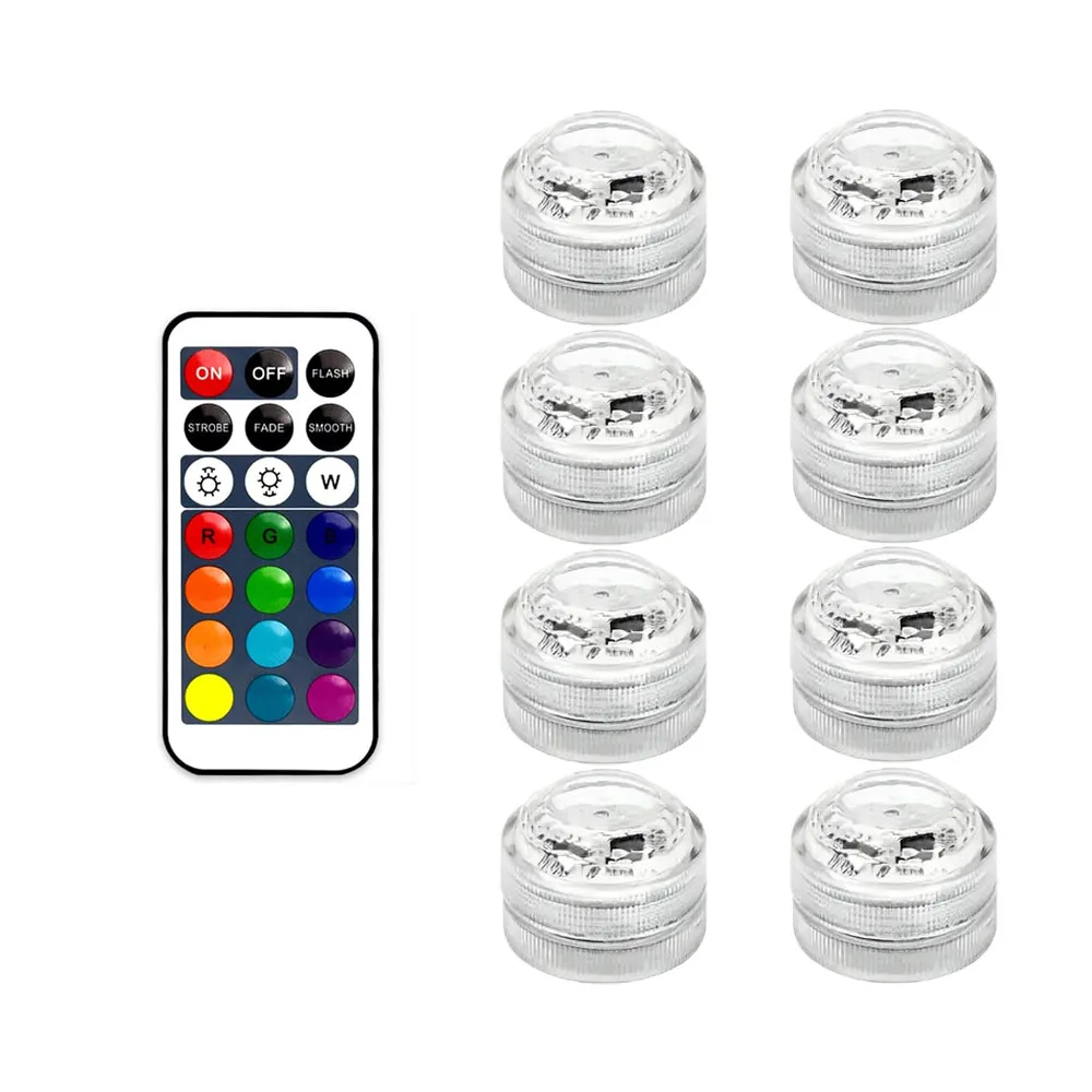 Mini podwodne diody LED do wazonu i dekoracji stołu weselnego Ciepły biały