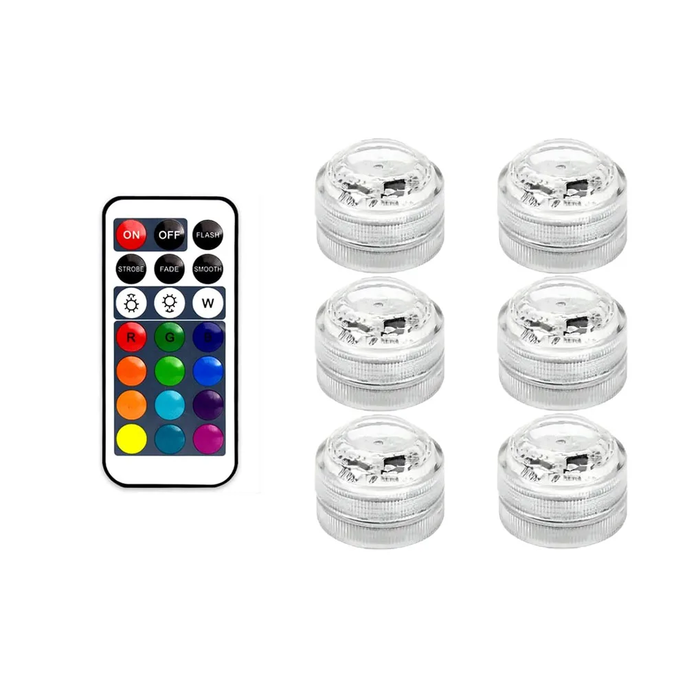 Mini podwodne diody LED do wazonu i dekoracji stołu weselnego żółty