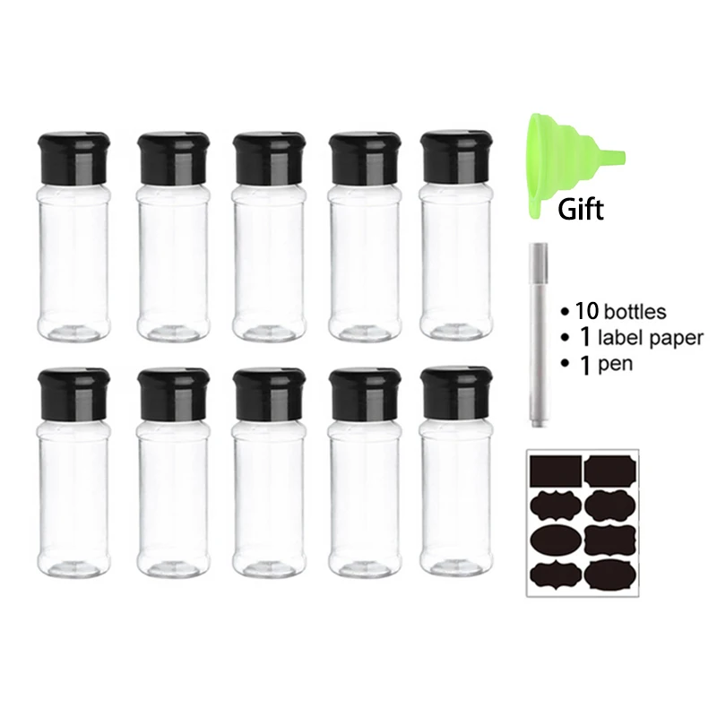 Mini słoiki na przyprawy z dozownikiem 100 ml 10PCS
