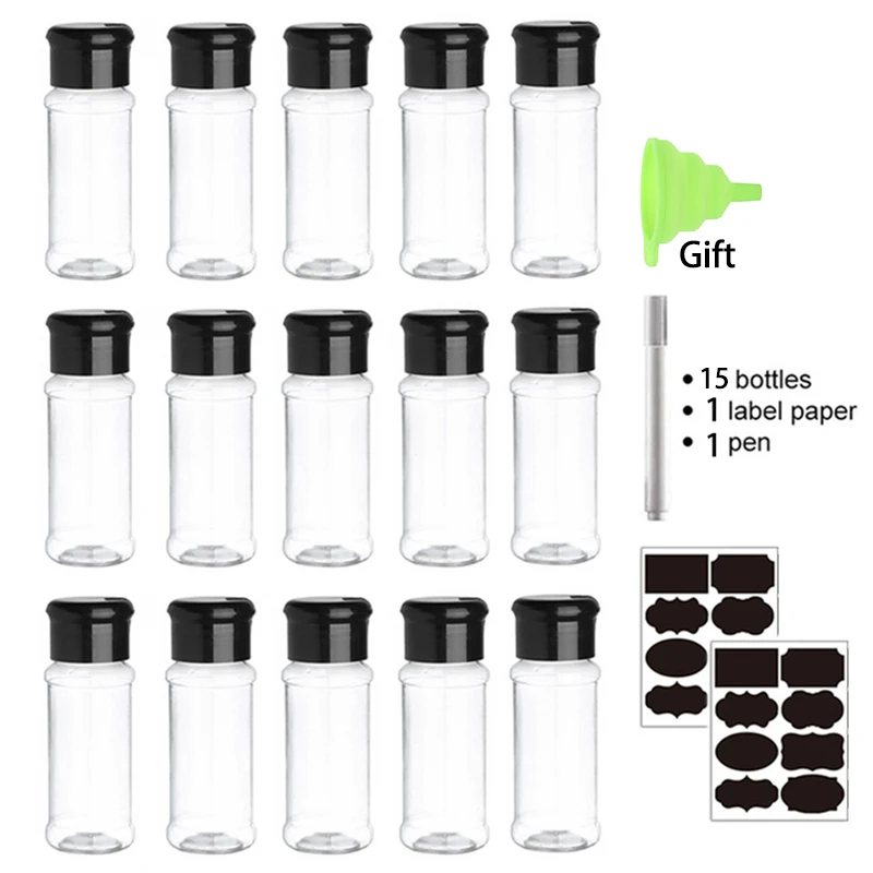 Mini słoiki na przyprawy z dozownikiem 100 ml 15PCS