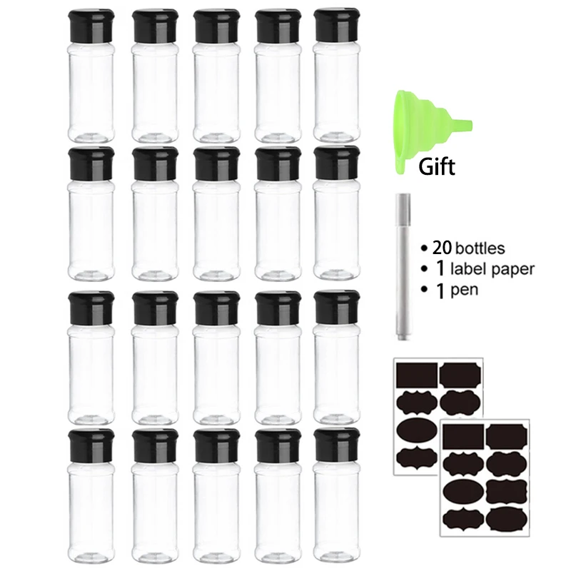 Mini słoiki na przyprawy z dozownikiem 100 ml 20PCS