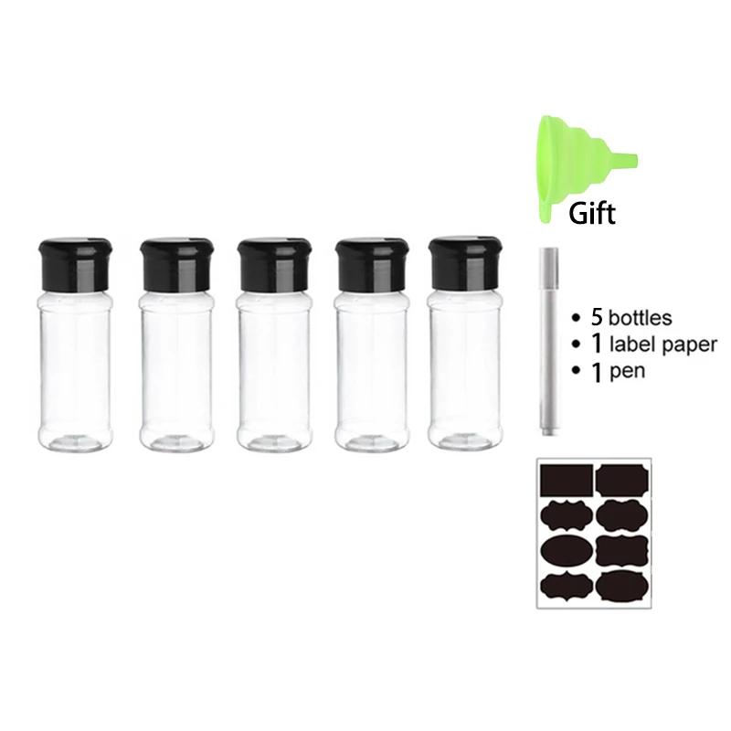 Mini słoiki na przyprawy z dozownikiem 100 ml 5PCS