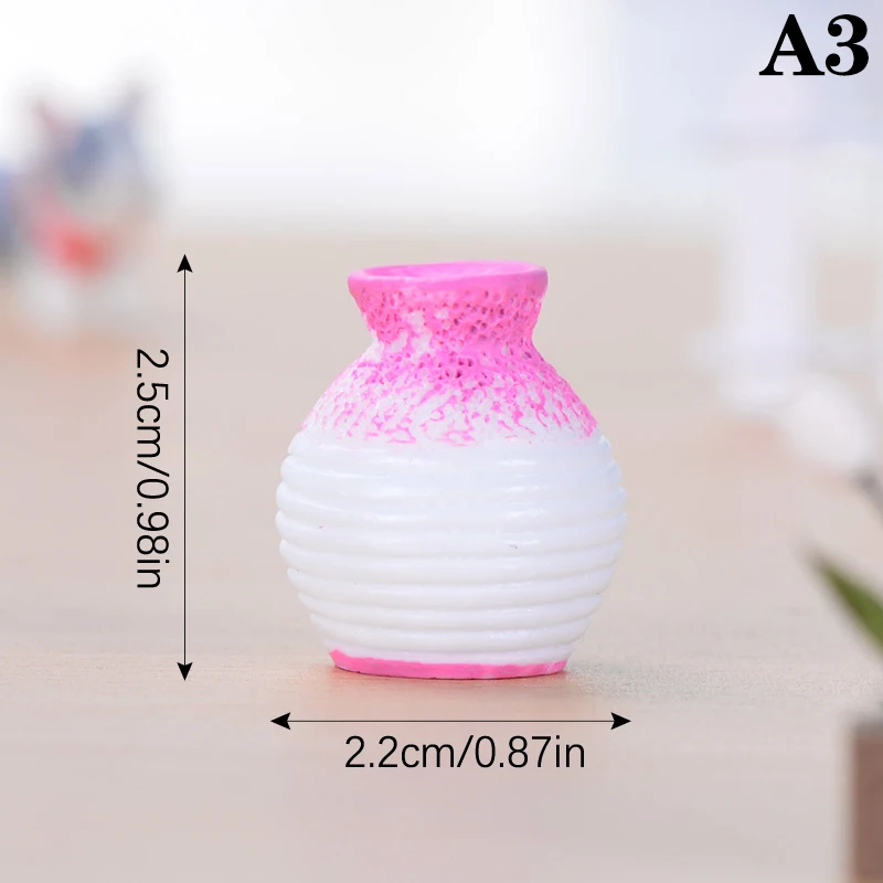 Mini wazon żywiczny z wąską szyjką do mikroogrodu i dekoracji DIY Czerwony