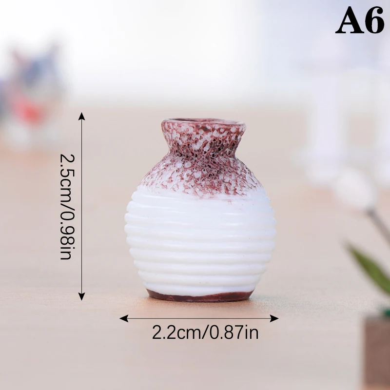 Mini wazon żywiczny z wąską szyjką do mikroogrodu i dekoracji DIY Jasnoszary