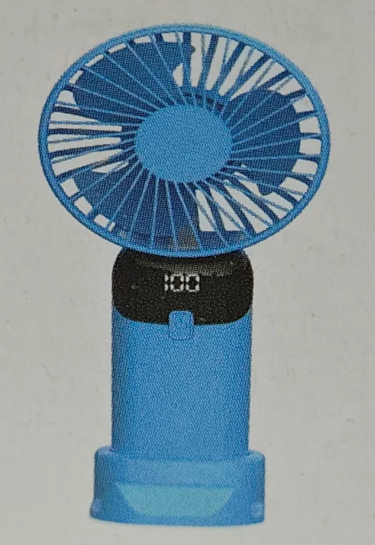 Mini wentylator biurkowy USB z uchwytem na telefon Khaki