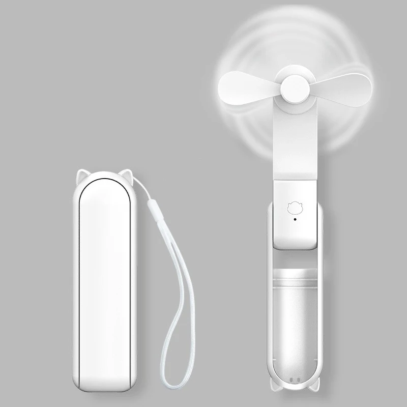 Mini wentylator składany na USB z akumulatorem Biały
