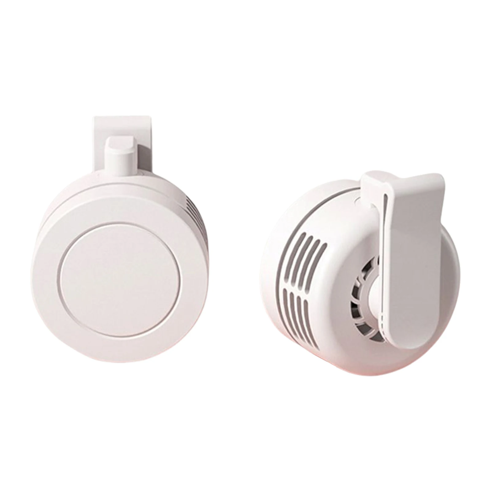 Mini wentylator USB z klipsem do paska — 3 prędkości, obrót 360° Biały