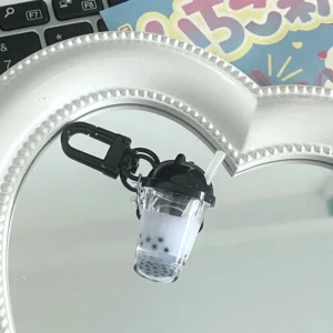 Miniaturka kubka bubble tea 1:12 do domku dla lalek Brązowy