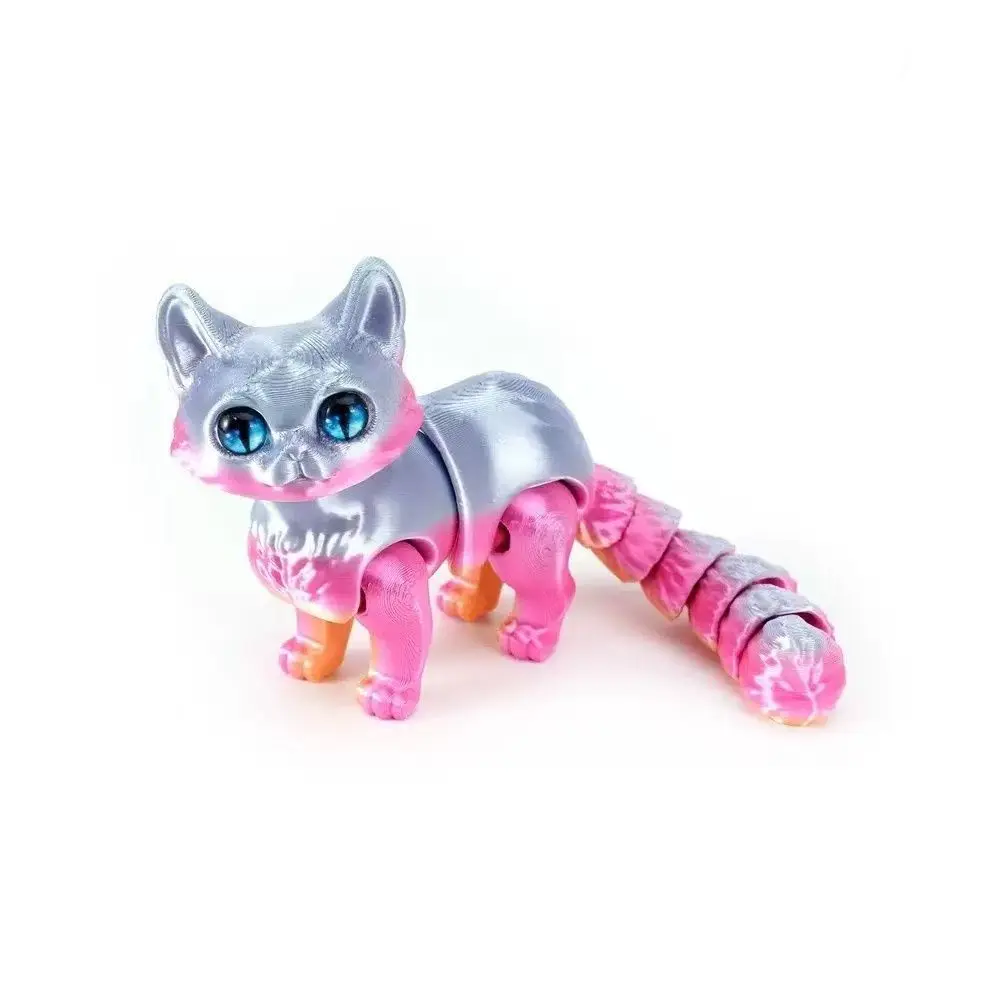 Miniaturowa Figurka Kota Drukowana w 3D — Dekoracja na Biurko Ciemny szary