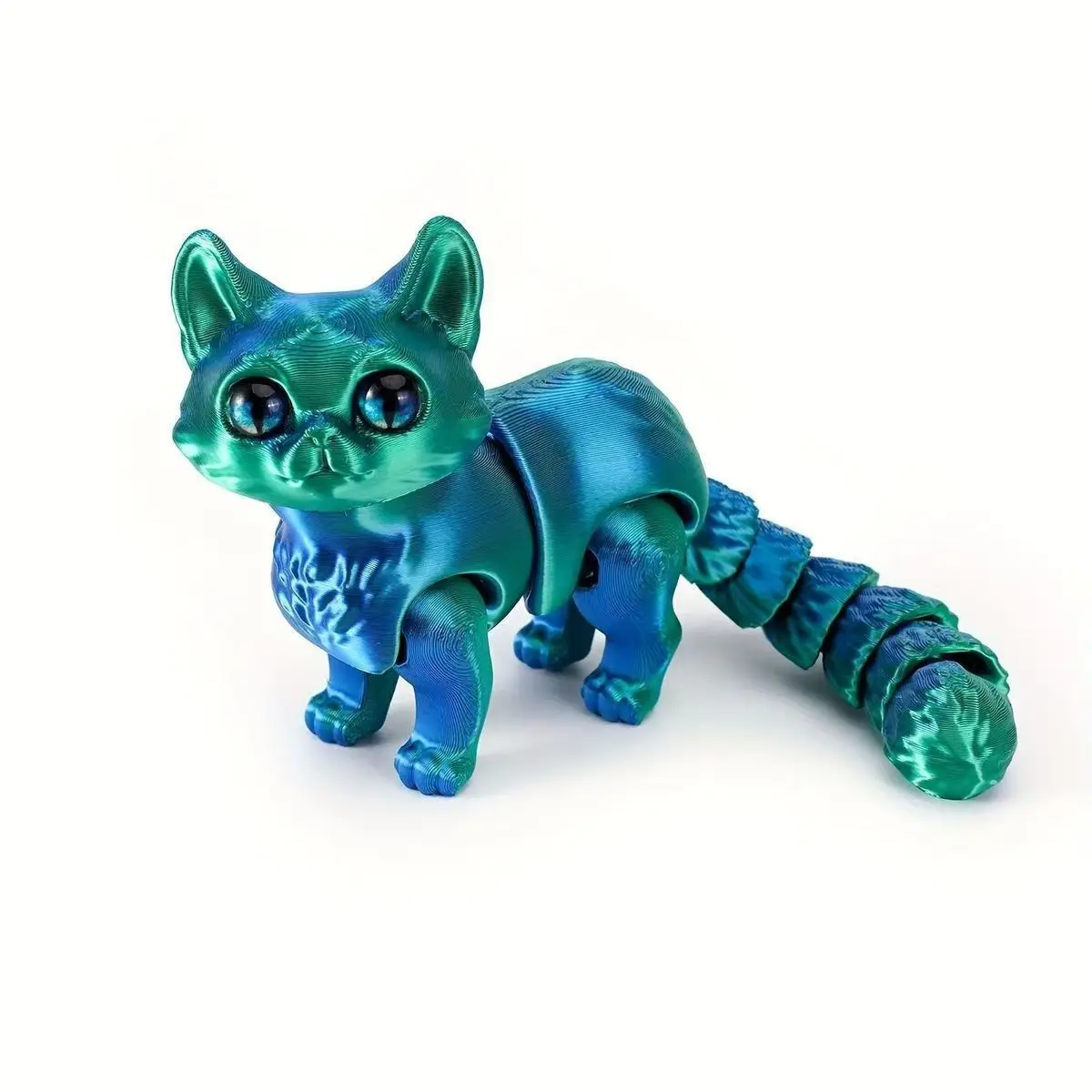 Miniaturowa Figurka Kota Drukowana w 3D — Dekoracja na Biurko Jasnozielony