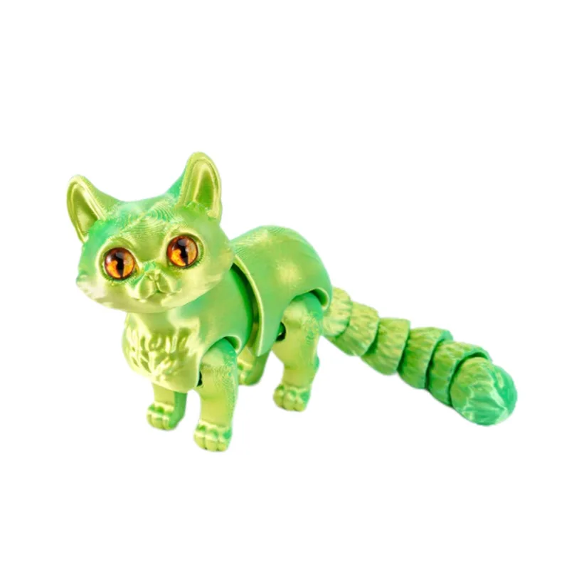 Miniaturowa Figurka Kota Drukowana w 3D — Dekoracja na Biurko śliwka