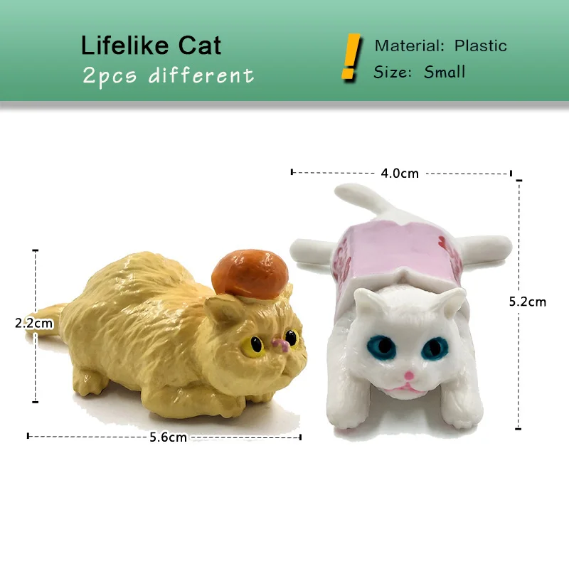 Miniaturowa figurka kota szczęścia do dekoracji Kremowo biała