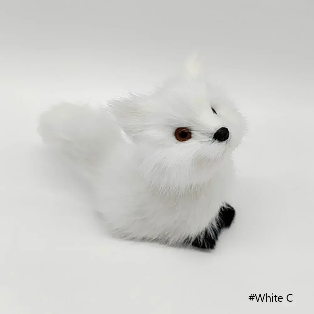 Miniaturowe figurki zwierząt dekoracja wnętrz — lis, sowa, kot, królik Czerwonobrązowy