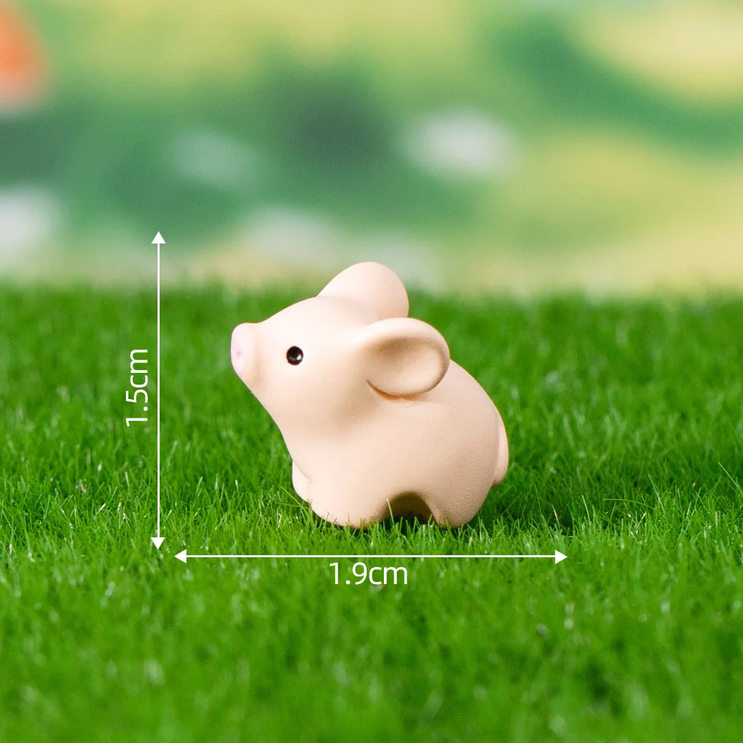 Miniaturowe figurki zwierząt do ogrodu wróżek Ciemny szary