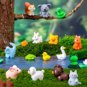 Miniaturowe figurki zwierząt do ogrodu wróżek Pomarańczowy