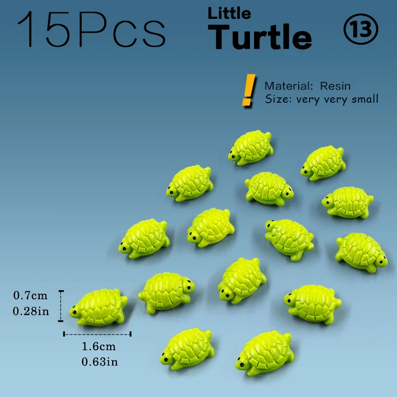 Miniaturowe figurki zwierząt do ogrodu wróżek — zestaw 15 szt. Złoto