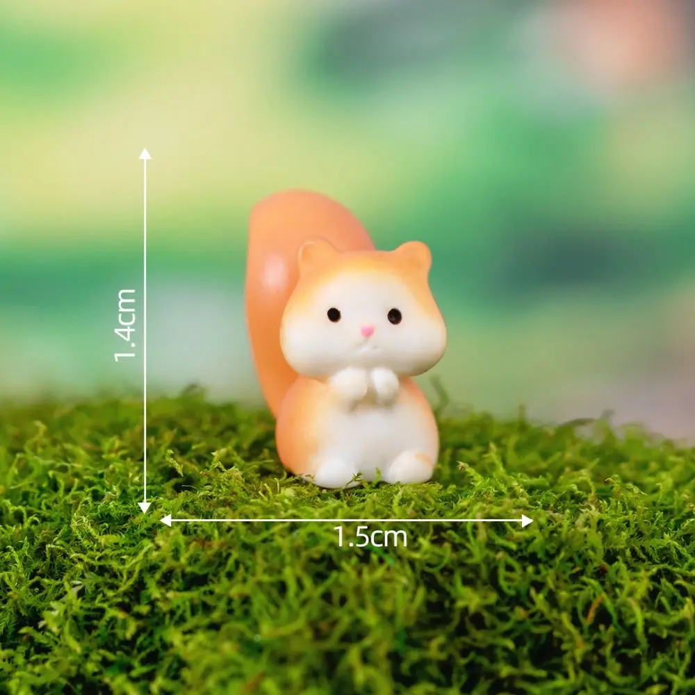 Miniaturowe figurki zwierząt żywiczne — mikro ozdoby do ogrodu i terrarium Pomarańczowy