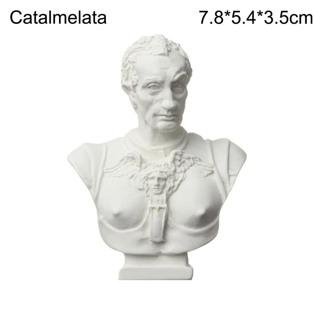 Miniaturowe gipsowe popiersie — figurka do dekoracji i ćwiczeń rysunku Kremowo biała