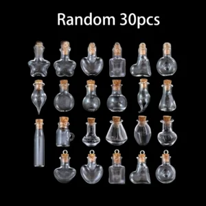 Miniaturowe szklane buteleczki z korkiem DIY zestaw 5-30 szt. Jasnożółty