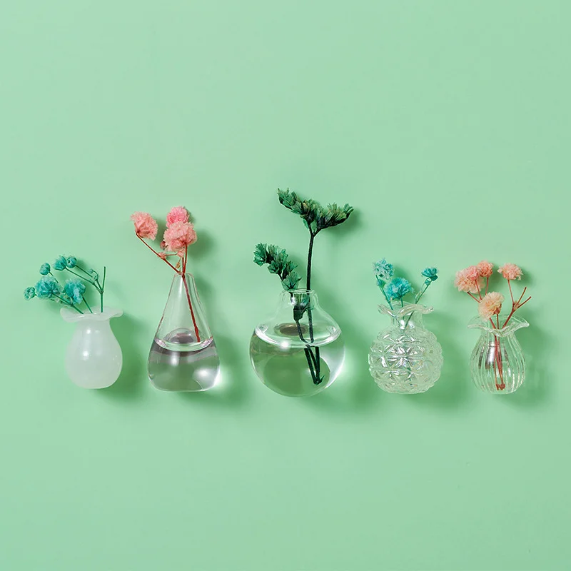 Miniaturowy ceramiczny wazonik magnes na lodówkę Burgundia