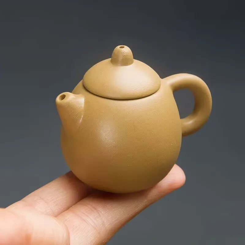 Miniaturowy emaliowany czajniczek ceramiczny na palec – Tea Pet Burgundia