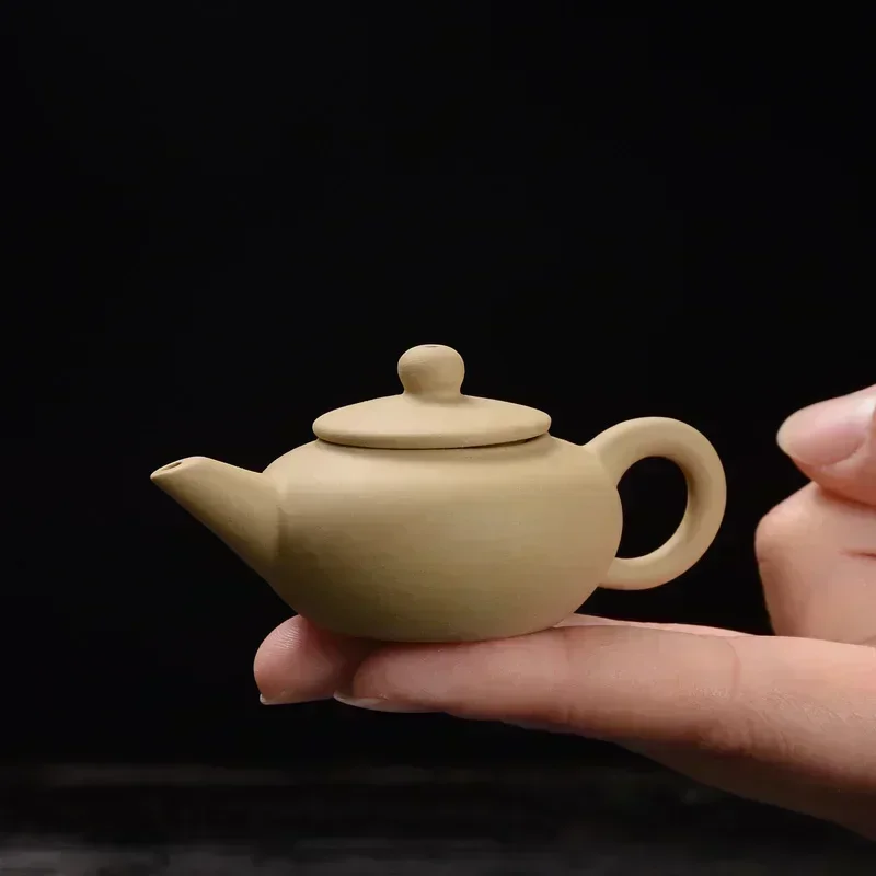 Miniaturowy emaliowany czajniczek ceramiczny na palec – Tea Pet Jasnoszary