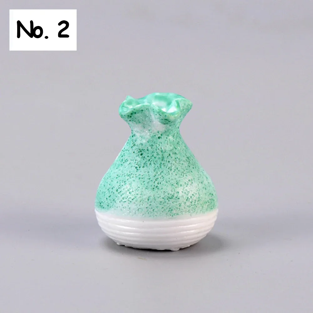 Miniaturowy wazon z żywicy do ogrodu wróżek i terrarium żółty