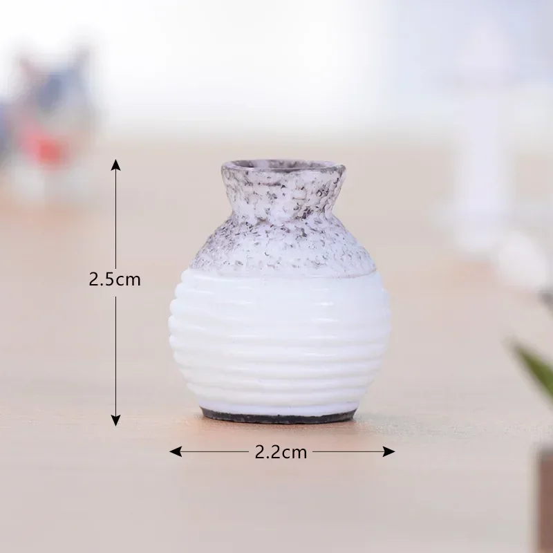 Miniaturowy wazon żywiczny z wąską szyjką do rękodzieła i dekoracji Biały