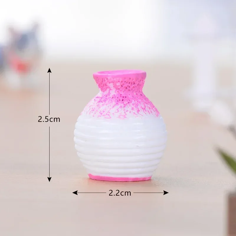 Miniaturowy wazon żywiczny z wąską szyjką do rękodzieła i dekoracji Jasny róż