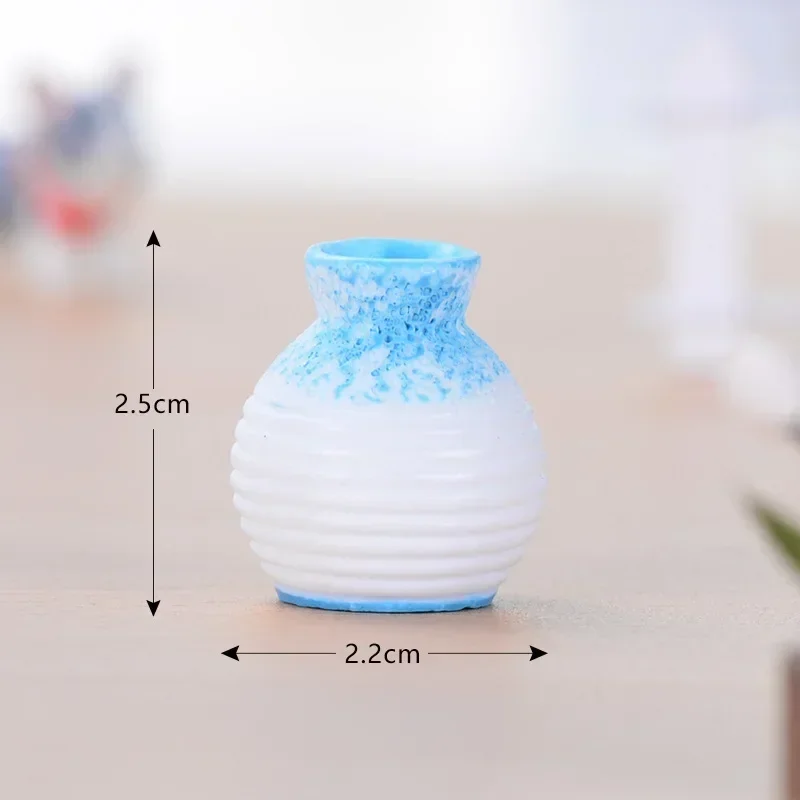 Miniaturowy wazon żywiczny z wąską szyjką do rękodzieła i dekoracji Niebieski