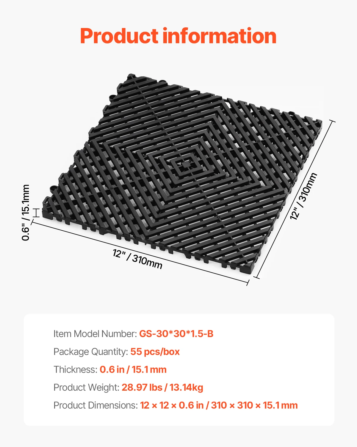 Modułowe płytki drenażowe PP do prysznica i ogrodu 30x30 cm Jasnożółty