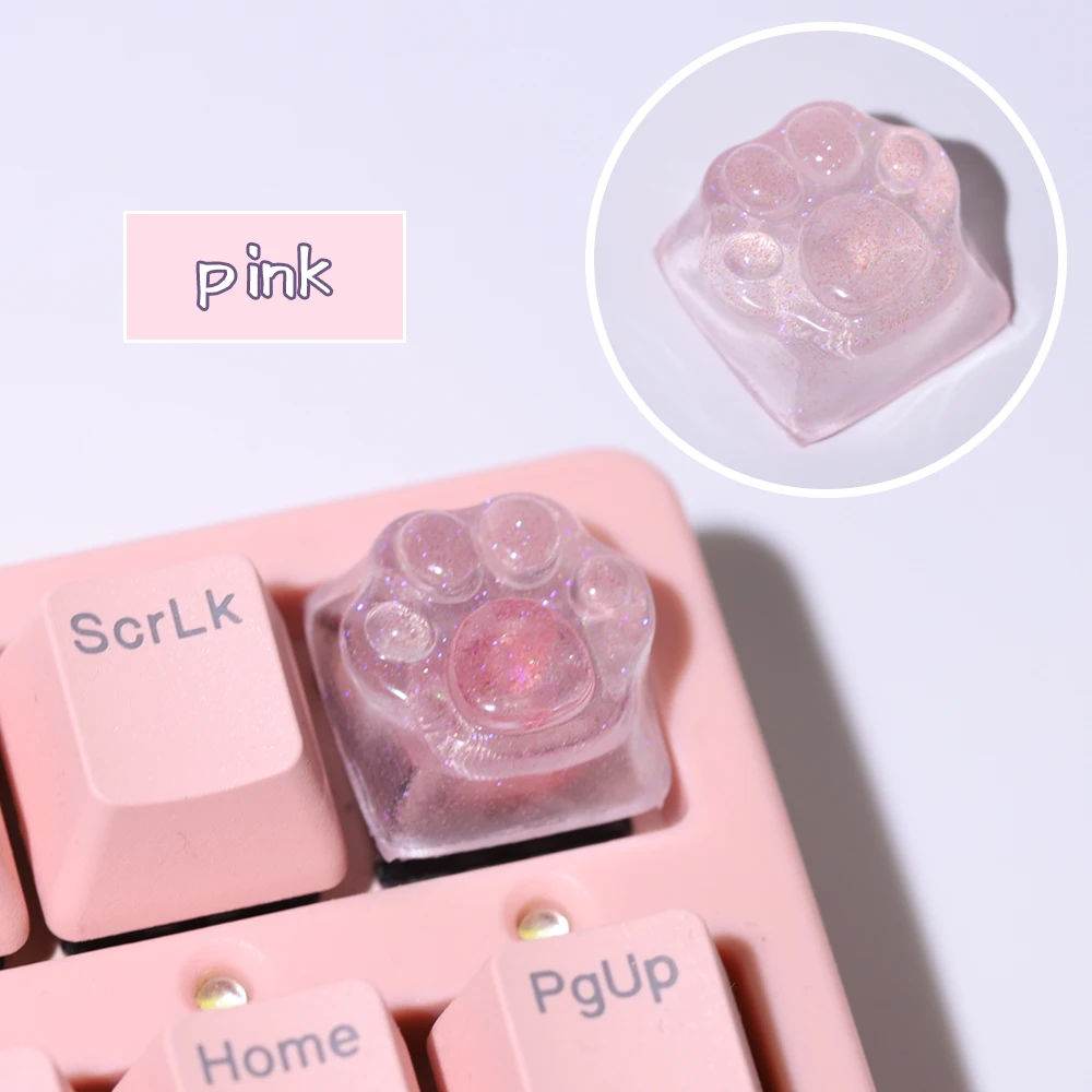 Nakładka na klawisz kocia łapka – przezroczysty keycap pod podświetlenie RGB Biały