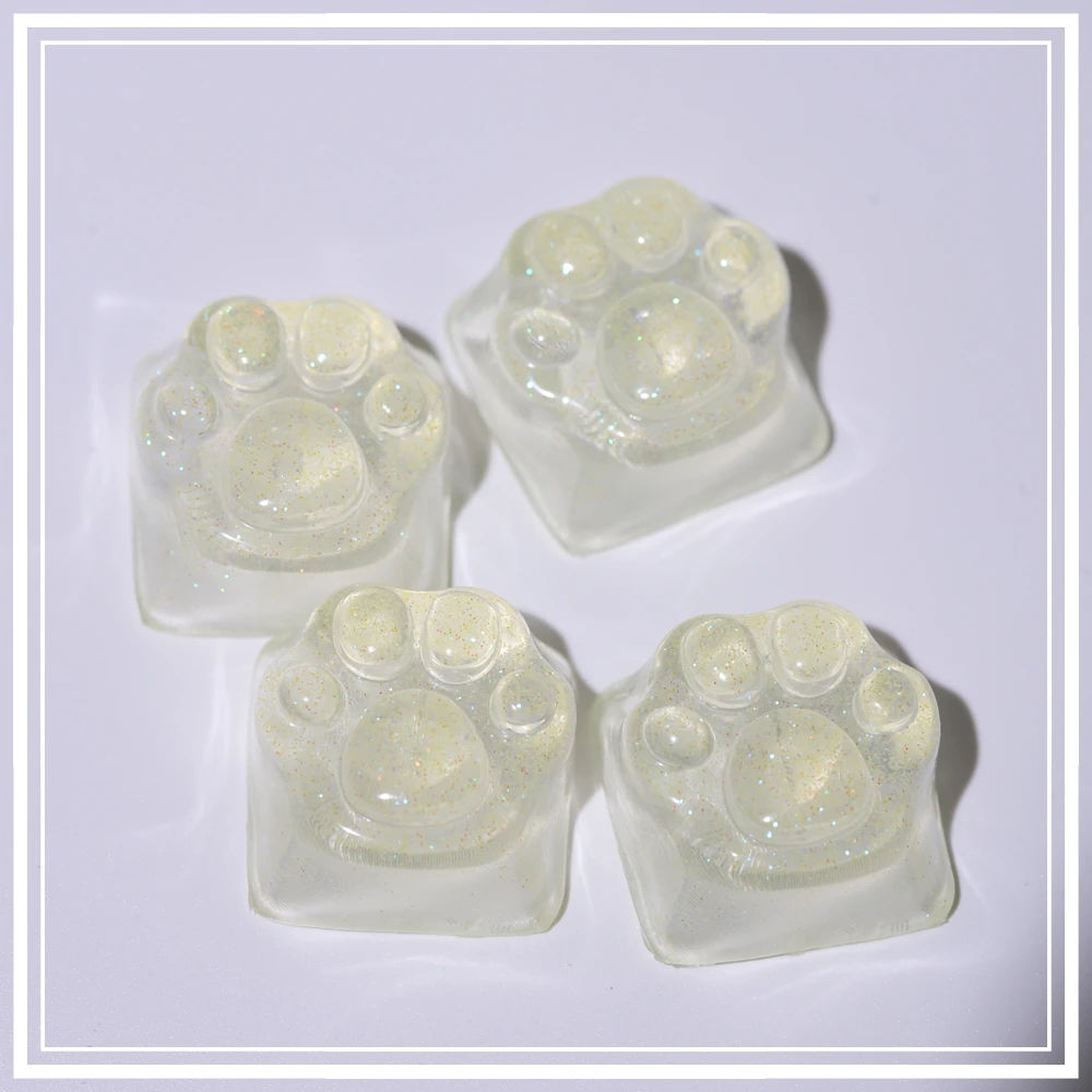 Nakładka na klawisz kocia łapka – przezroczysty keycap pod podświetlenie RGB Bursztynowy