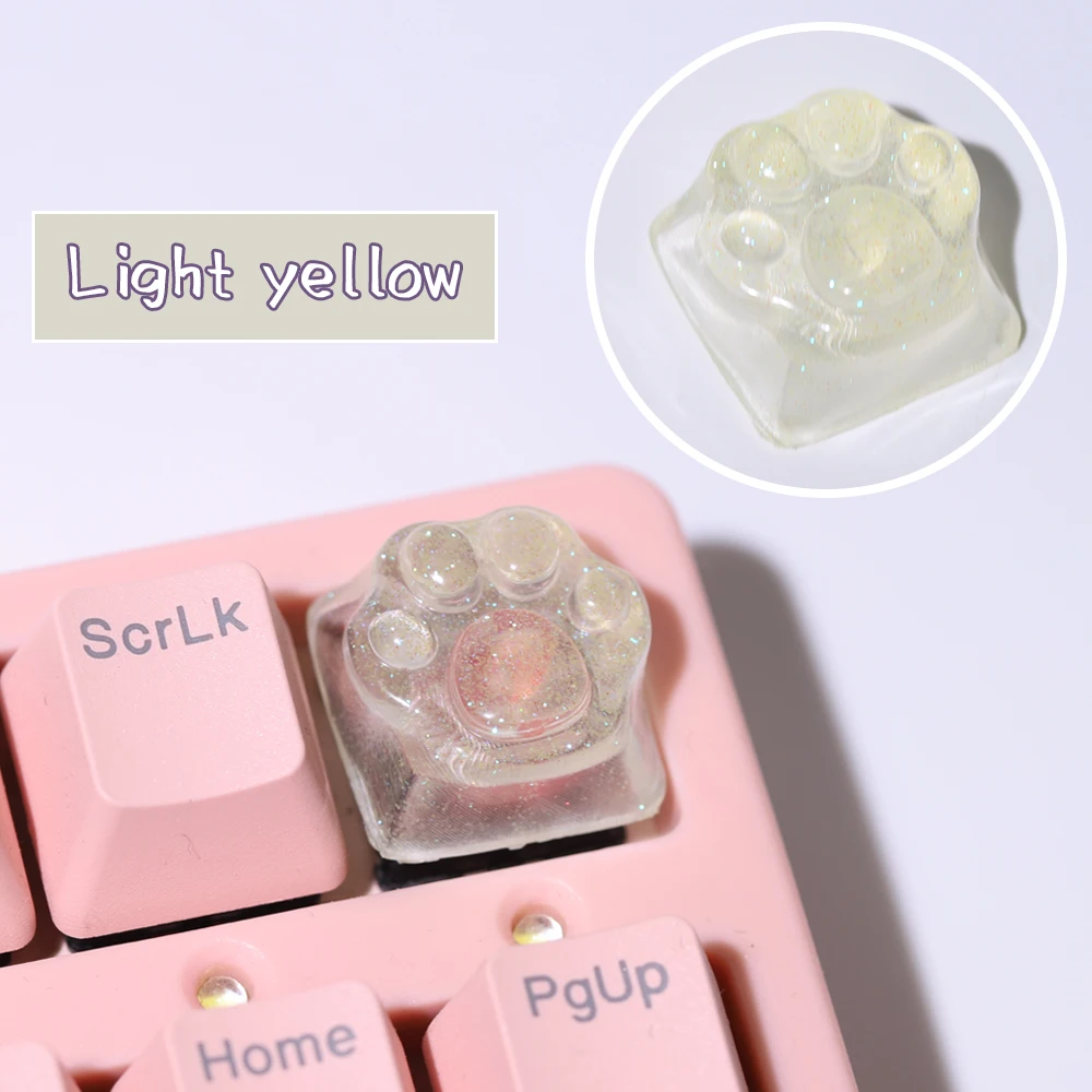 Nakładka na klawisz kocia łapka – przezroczysty keycap pod podświetlenie RGB Czerwony