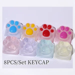 Nakładka na klawisz kocia łapka – przezroczysty keycap pod podświetlenie RGB Fioletowy