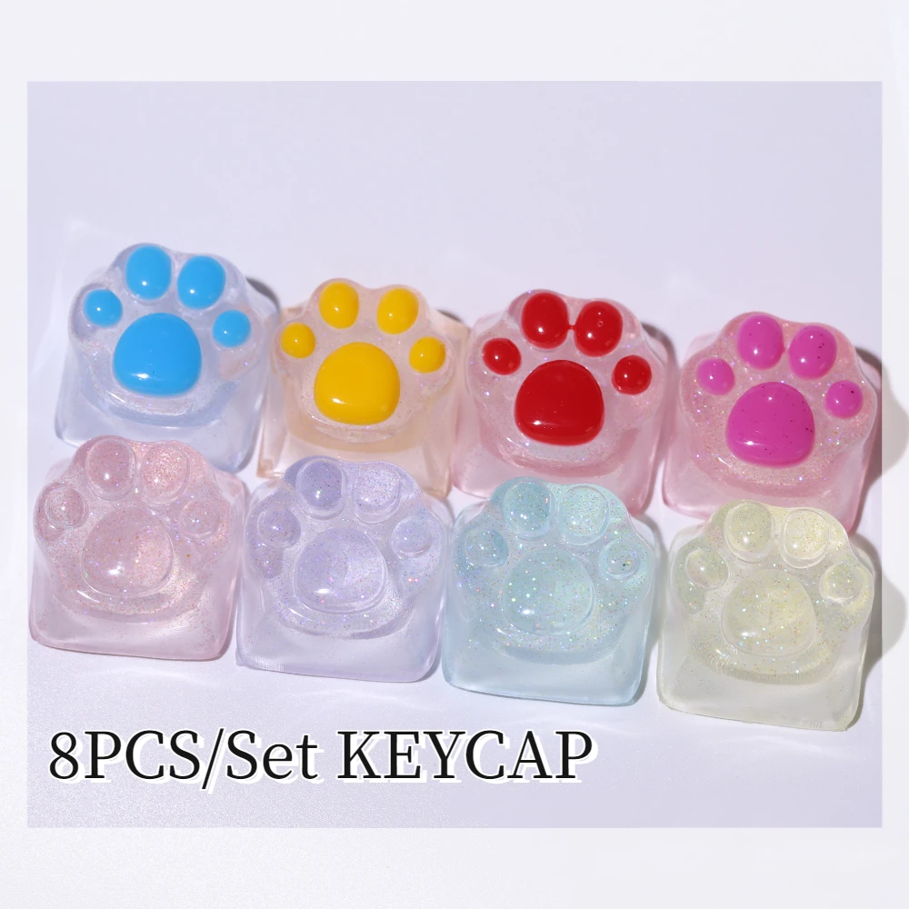 Nakładka na klawisz kocia łapka – przezroczysty keycap pod podświetlenie RGB Fioletowy