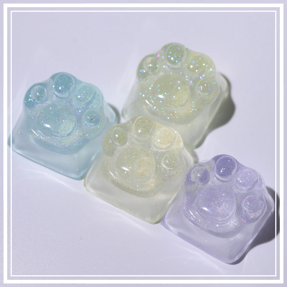 Nakładka na klawisz kocia łapka – przezroczysty keycap pod podświetlenie RGB Kolor kremowy