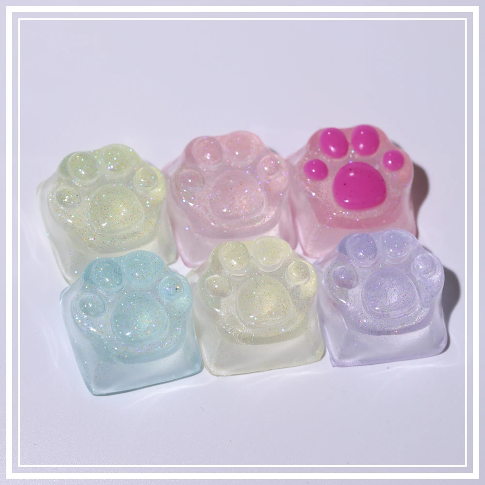 Nakładka na klawisz kocia łapka – przezroczysty keycap pod podświetlenie RGB Niebieski
