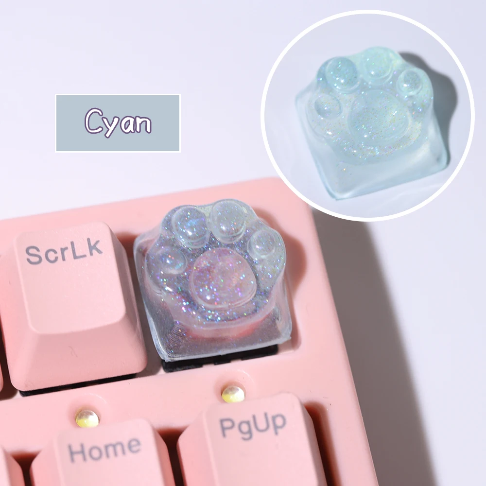 Nakładka na klawisz kocia łapka – przezroczysty keycap pod podświetlenie RGB Zielony