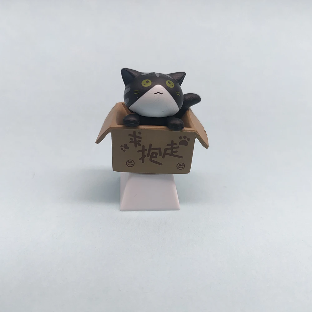 Nakładka na klawisz z kotem PBT – artisan keycap Cherry MX w stylu anime Khaki