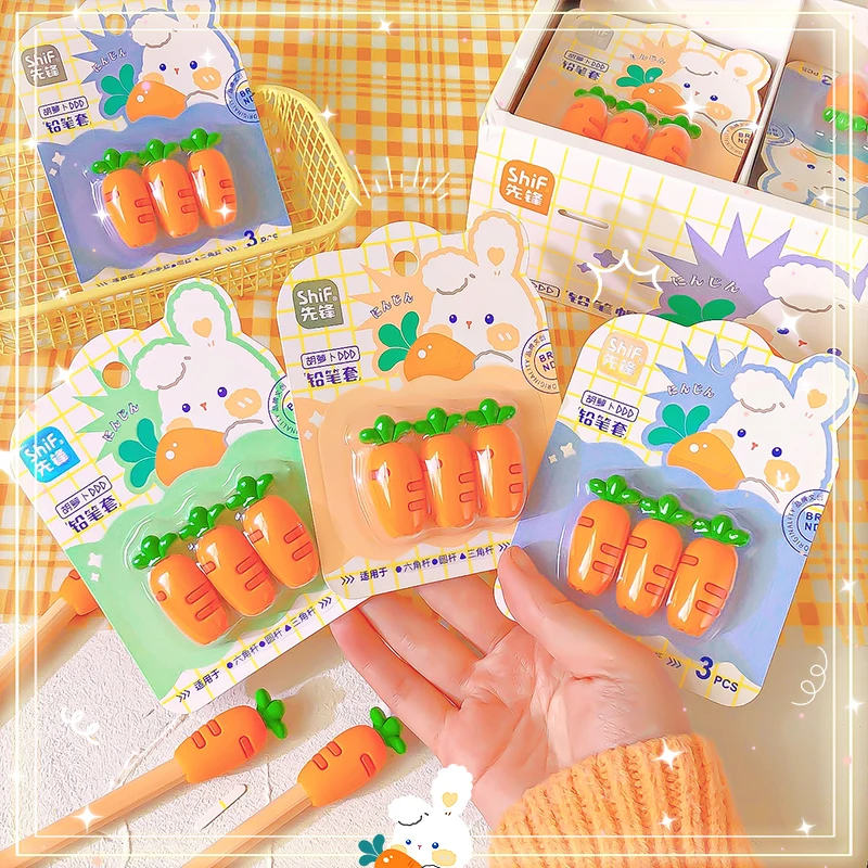 Nakładka na ołówek marchewka kawaii artykuły papiernicze Czerwony