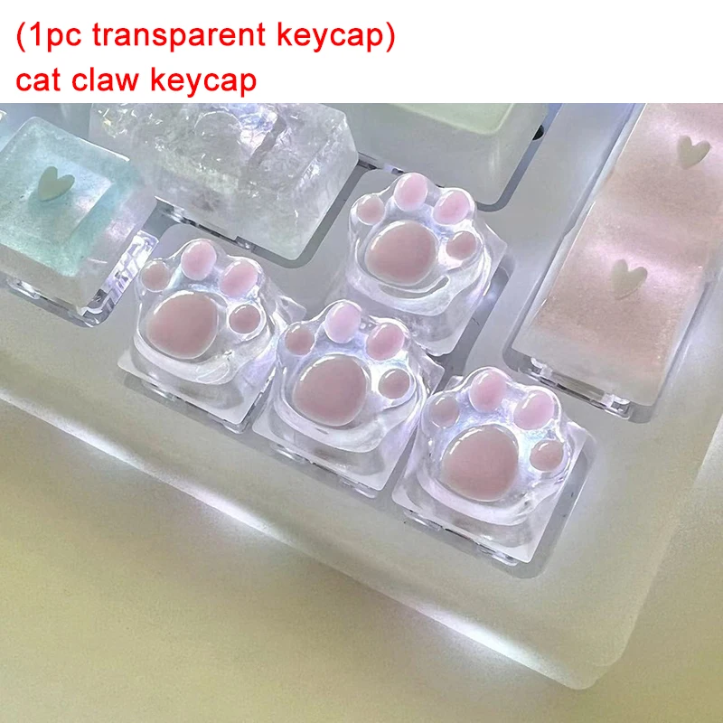Nakładki na klawisze z kocią łapką, podświetlane RGB Beżowy