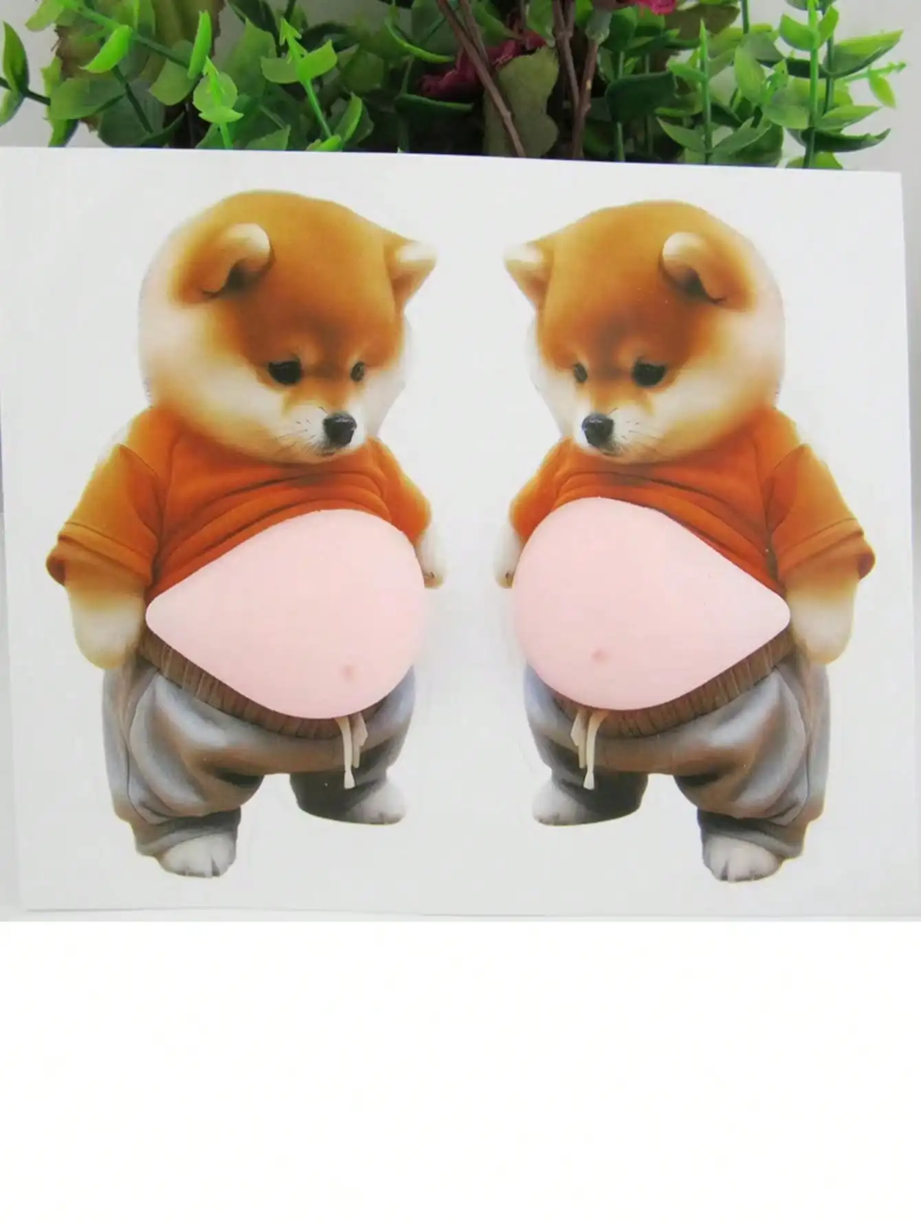 Naklejka 3D z pieskiem Shiba Inu - miękka, zdejmowalna dekoracja Niebieski
