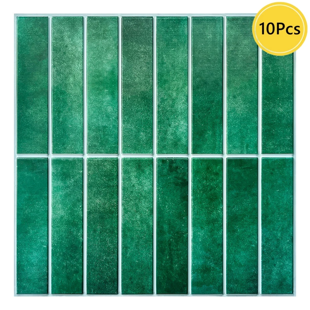 Samoprzylepna naklejka kafelkowa 3D peel and stick, backsplash kuchenny, 30x30 cm Armijna zieleń